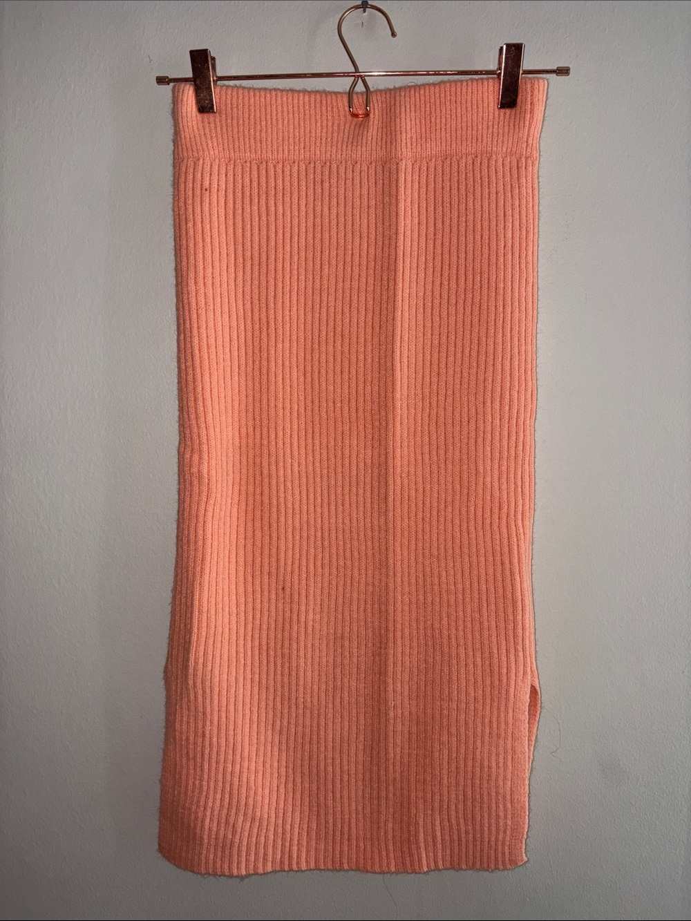 Women's Ribbed Knit Skirt - Coral Pink